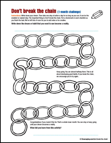 An illustration of a chain with one link for every day of the month.